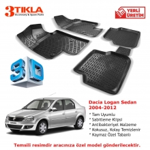 Dacia Logan Sedan 2004-2012 Premium 3D Havuzlu Paspas Seti