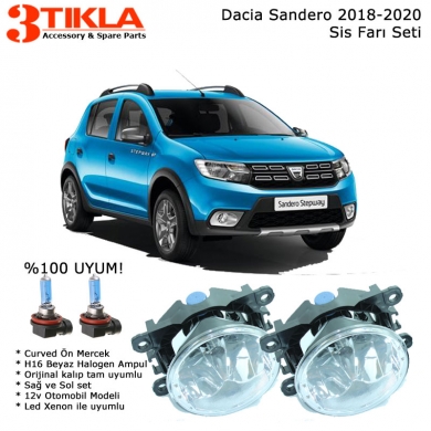 Dacia Sandero 2018-2020 Beyaz Ampül Sis Farı Seti
