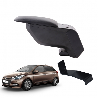 3 Tıkla Hyundai i20 2015 Delmesiz Çelik Ayaklı Siyah Kolçak Kol Dayama
