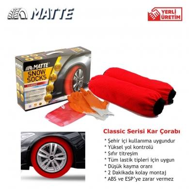 Matte Classic Series 145 70 R14 Kar Patinaj Çorabı X Small